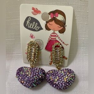 Purple Heart Earrings